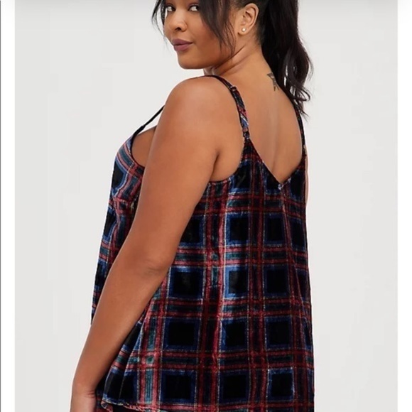 TORRID SOPHIE - MULTI PLAID VELVET SWING CAMI - Picture 5 of 6